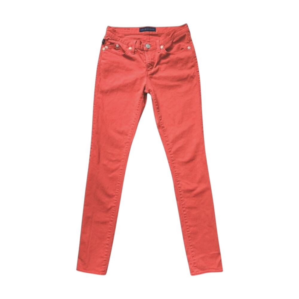 Rock & Republic Red Orange Skinny Stretch Denim Jeans | Size 6